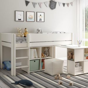 Anderson Mid Sleeper Bed Frame with Cube & Desk