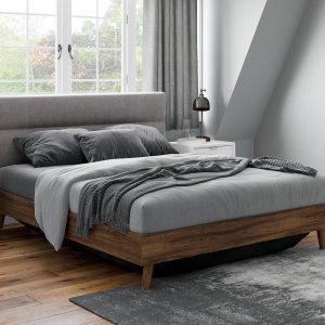 House Beautiful Florence Velvet-Finish Shadow Ottoman Bed Frame